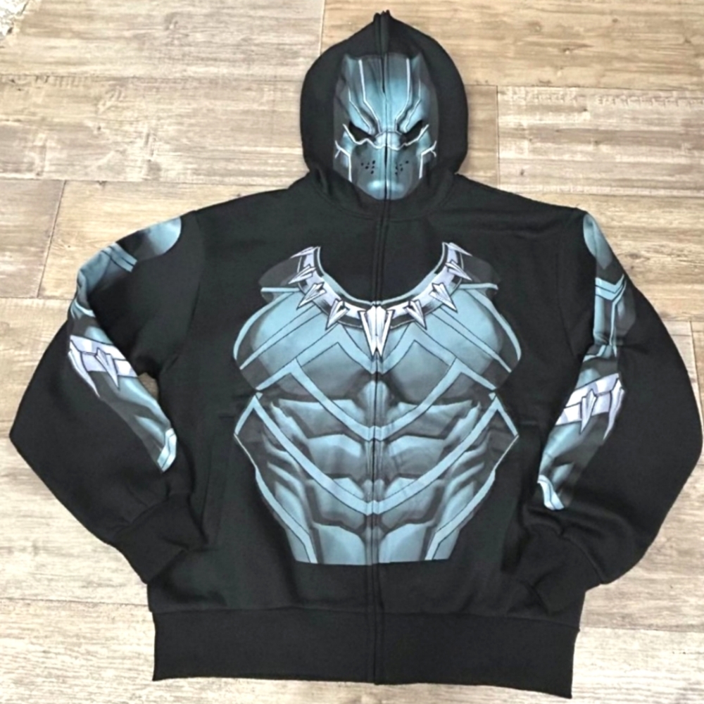 SALE! Men's Black Panther zip up Hoodie Costume sz L